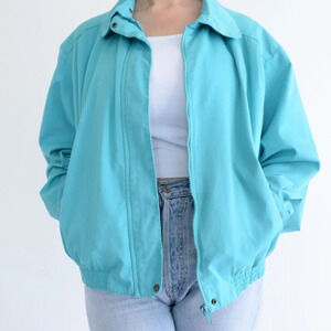 Vintage Tabi International Teal Zip Up  Lightweight Jacket L